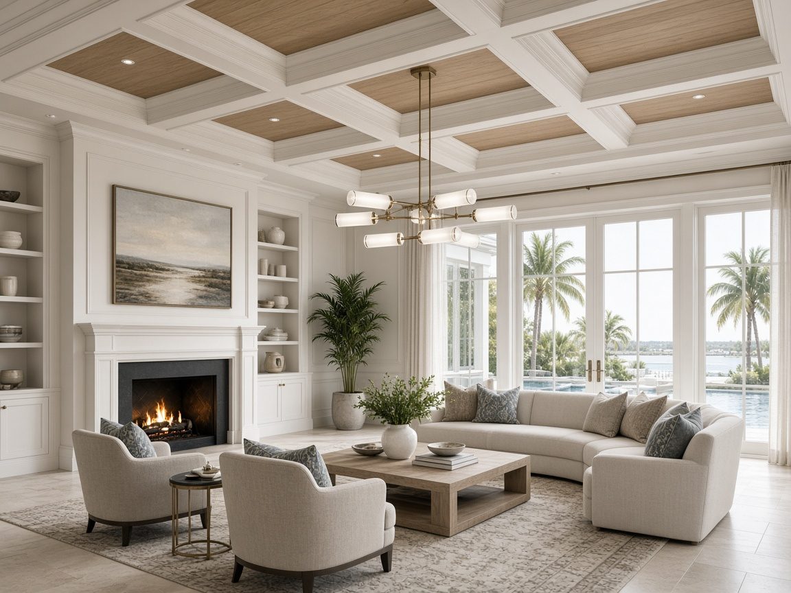 Design rendering: soft white coffers