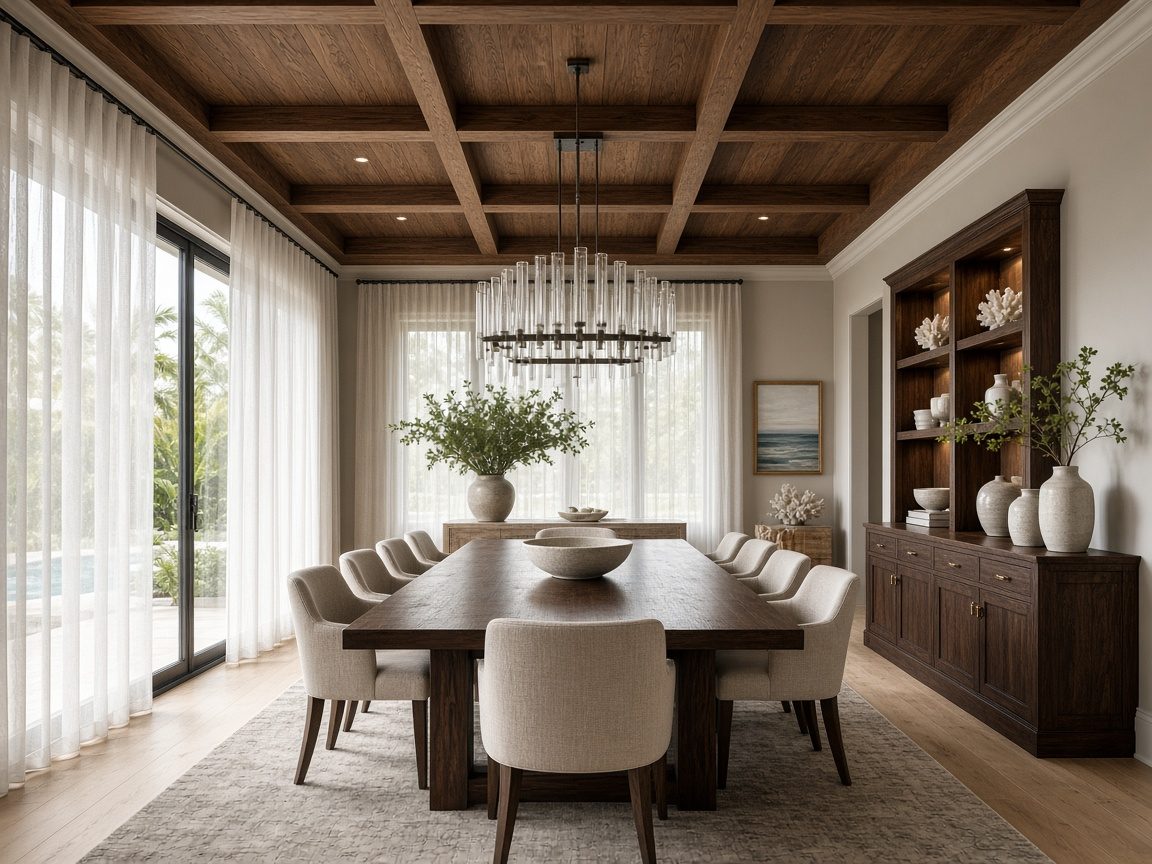 Design rendering: idea dining coffered ceiling rendering concept