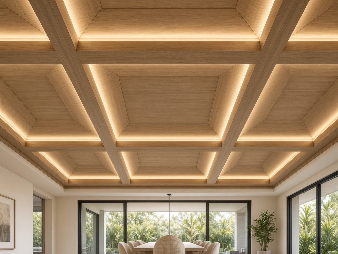 Design rendering: Modern Shallow Coffer Ceiling