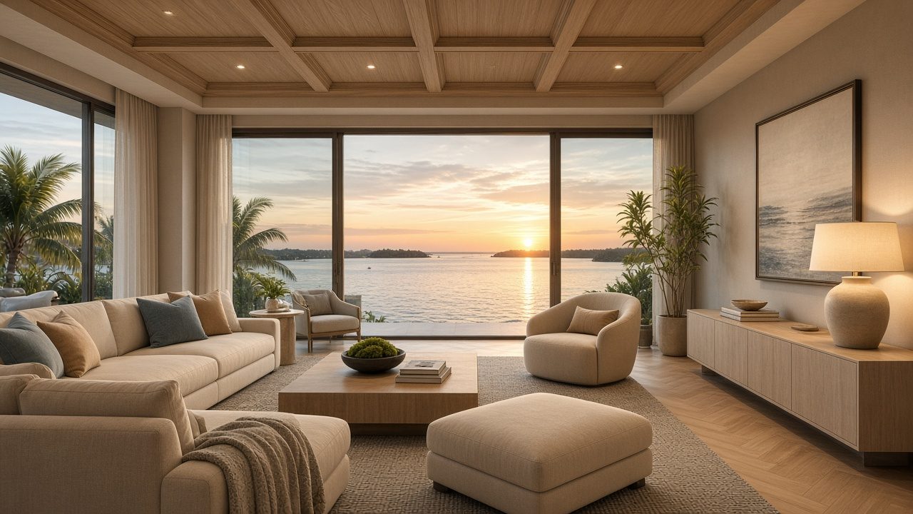 Design rendering: Longboat Key wood ceiling concept