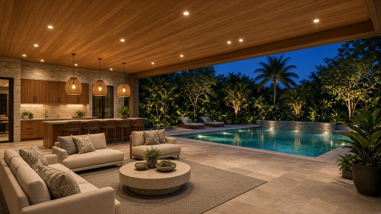 Design rendering: lanai evening plank concept