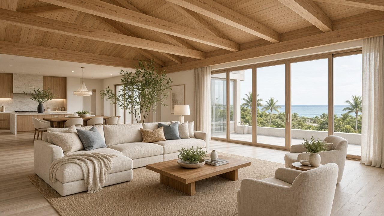 Design rendering: style ceiling beams family rendering concept